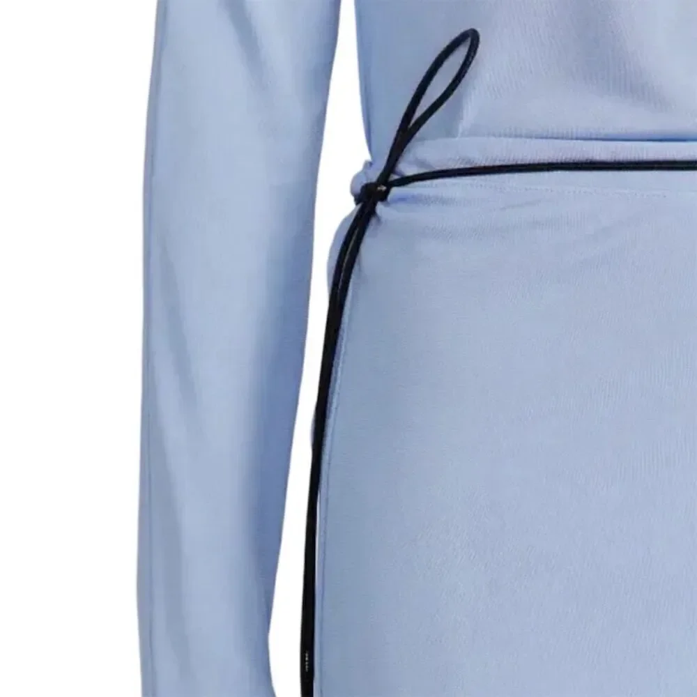 Helmut Lang Women's Asymmetric Wrap Midi Skirt Blue Size S
